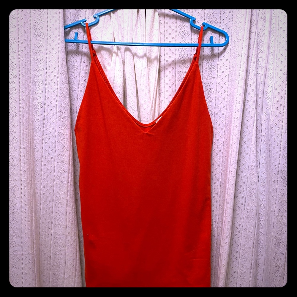 Express red cotton v camisole